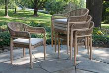Load image into Gallery viewer, Set of outdoor chairs with cushions on a stone patio