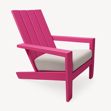 Load image into Gallery viewer, Pink chair with a white cushion