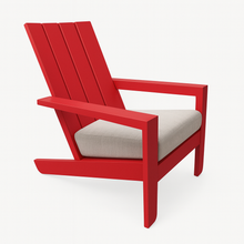 Load image into Gallery viewer, Red chair with a beige cushion
