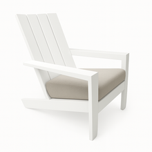 Load image into Gallery viewer, White chair with a beige cushion