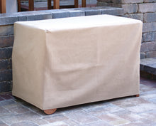 Load image into Gallery viewer, Beige outdoor furniture cover on a rectangular Fold & Store Dining Set