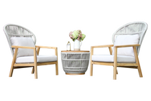 Load image into Gallery viewer, Cable Wicker Storage Accent Table with Matching Chairs