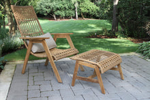 Load image into Gallery viewer, Bohemian Teak & Wicker Ottoman, 2pk