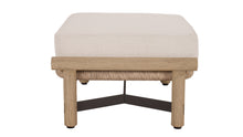 Load image into Gallery viewer, Beige ottoman with woven base