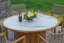Load image into Gallery viewer, Lucienne Teak & Sintered Stone Round Dining Table with Matching Chairs