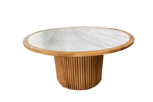 Load image into Gallery viewer, Lucienne Teak & Sintered Stone Dining Tables (Round, 60″ Diameter)