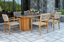 Load image into Gallery viewer, Lucienne Teak & Sintered Stone Oval Dining Table