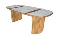 Load image into Gallery viewer, Lucienne Teak & Sintered Stone Dining Tables (Oval, 82″ W)