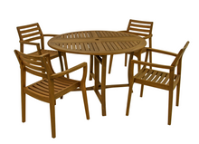 Load image into Gallery viewer, Mirabella Danish-Inspired Stacking Armchair, 4pk with Matching Table