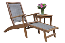 Load image into Gallery viewer, Mirabella Grey Wicker Lounger with Built-in Ottoman and Matching Table