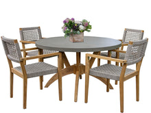 Load image into Gallery viewer, Lucienne Coastal Rope & Teak Stacking Armchair with Matching Table