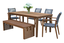 Load image into Gallery viewer, Mirabella Checkered Garden Bench with matching able and Chairs