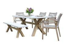 Load image into Gallery viewer, Isabella Alabaster Composite Top Bench Set with Matching Table and Chairs