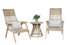 Load image into Gallery viewer, Lucienne Teak & Wicker Basket Lounger, 2pk with Matching Table