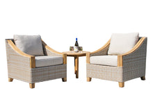 Load image into Gallery viewer, Lucienne Teak & Ash Wicker Armchair with Sunbrella Cushions and Matching Table