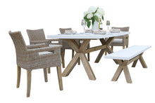 Load image into Gallery viewer, Isabella Alabaster Composite Top Bench Set with Matching Table and Chairs