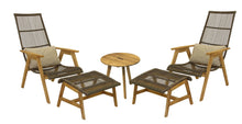 Load image into Gallery viewer, Lucienne 20" Dia. Teak Accent Table with Matching Chairs and Ottoman