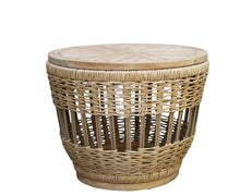 Load image into Gallery viewer, Lucienne Tropical Teak & Wicker Storage Table