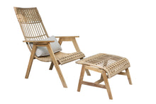 Load image into Gallery viewer, Lucienne Teak & Wicker Basket Lounger with Matching Ottoman