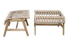 Load image into Gallery viewer, Lucienne Teak & Wicker Ottoman, 2pk