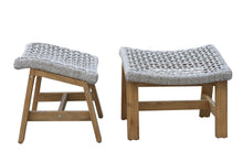 Load image into Gallery viewer, Lucienne Coastal Rope & Teak Ottoman, 2pk