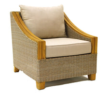 Load image into Gallery viewer, Lucienne Teak & Ash Wicker Armchair with Sunbrella Cushions