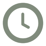 Clock icon in a light gray circle