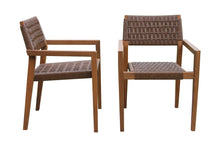 Load image into Gallery viewer, Two brown wicker chairs on a white background
