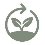 Recycling symbol with a plant, representing sustainability.
