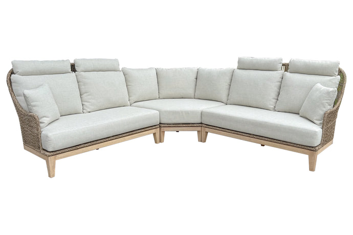 Isabella Cream Sectional with Olefin Fabric