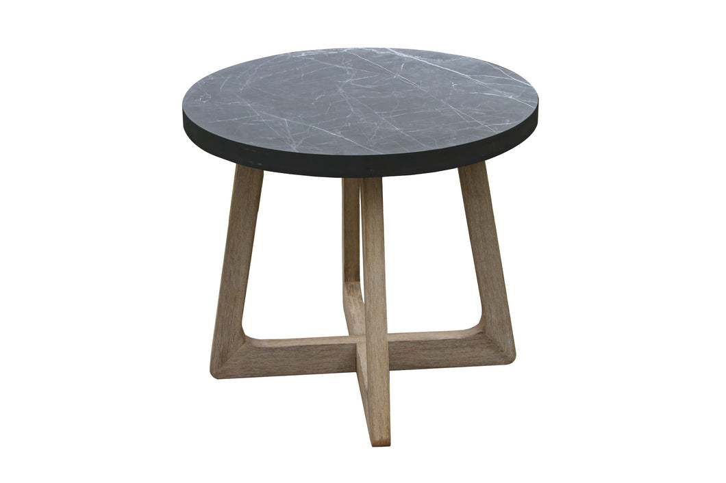 Isabella Round Sintered Stone Accent Table