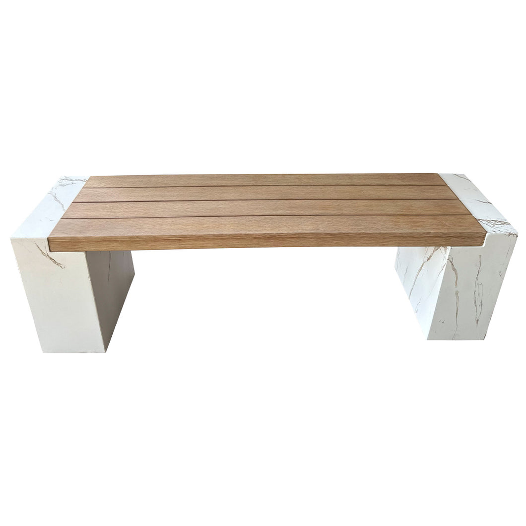 Isabella Eucalyptus & Marble Composite Dining Bench