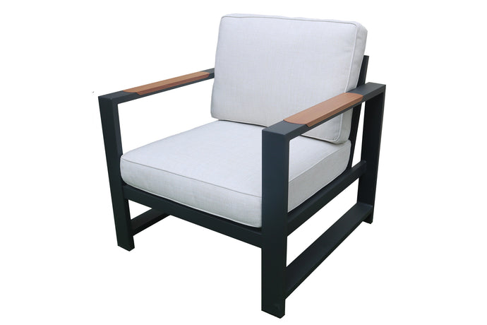 Vienna Black Aluminum Armchair (2 pk)