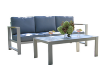 Load image into Gallery viewer, Vienna Aluminum Sofa with Matching Coffee Table
