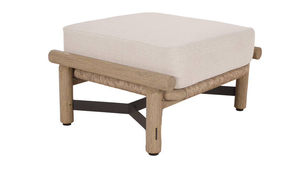 Lucienne Teak Ottoman with Acrylic Fabric