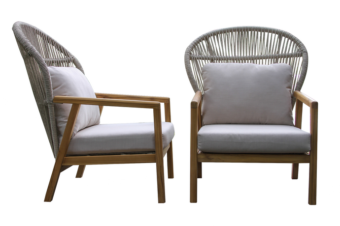 Cable Wicker Parlor Chairs