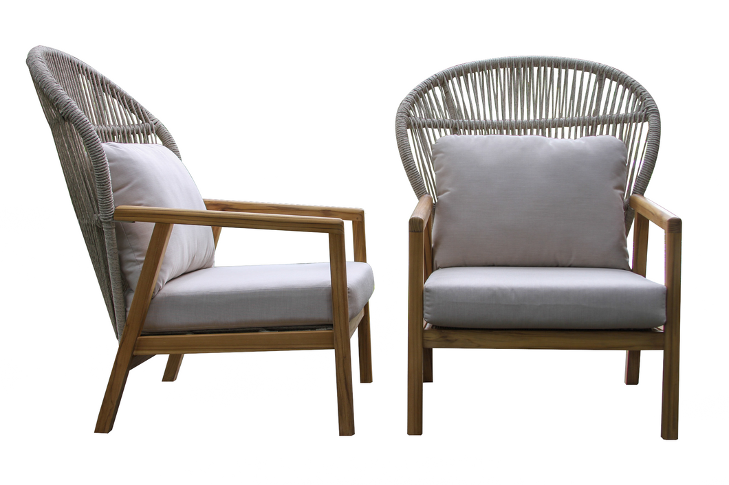 Cable Wicker Parlor Chairs