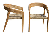 Load image into Gallery viewer, Lucienne Teak &amp; Cable Wicker Stacking Dining Chair, 2 pk

