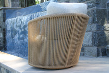 Load image into Gallery viewer, Lucienne Cable Wicker Swivel Chair with Olefin Fabric
