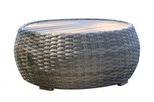 Load image into Gallery viewer, Lucienne Teak and Dove Wicker Round Coffee Table
