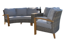 Load image into Gallery viewer, Lucienne Teak and Dove Wicker Round Sectional
