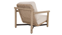 Load image into Gallery viewer, Wicker chair with white cushions
