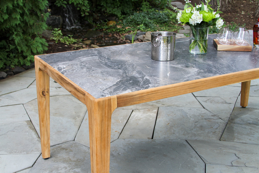 Lucienne Teak & Sintered Stone Dining Table