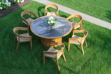 Load image into Gallery viewer, Lucienne Teak &amp; Sintered Stone Round Dining Tables
