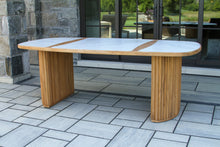 Load image into Gallery viewer, Lucienne Teak &amp; Sintered Stone Oval Dining Table
