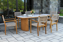 Load image into Gallery viewer, Lucienne Teak &amp; Sintered Stone Oval Dining Table with Matching Chairs
