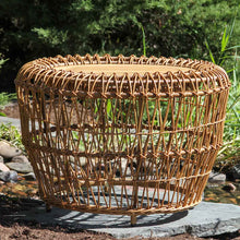 Load image into Gallery viewer, Woven rattan basket on a stone surface with a natural outdoor background
