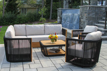 Load image into Gallery viewer, Estelle Teak &amp; Black Rope Sectional with Sunbrella® Fabric Cushions
