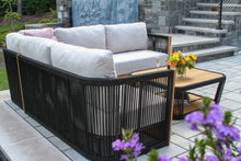 Load image into Gallery viewer, Estelle Teak &amp; Black Rope Sectional with Sunbrella® Fabric Cushions
