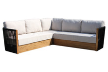 Load image into Gallery viewer, Lucienne Teak &amp; Black Rope Sectional with Sunbrella® Fabric
